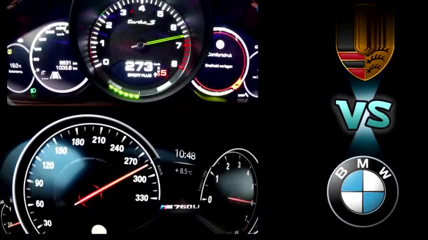保时捷帕纳梅拉Turbo S和宝马M760，0-300km/h加速比拼