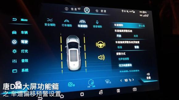 比亚迪唐DM丰富车辆设置篇 之 车道偏移预警