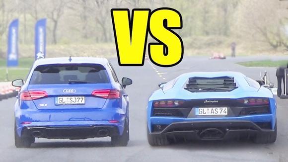 奥迪RS3挑战兰博基尼，结局你能猜到吗？