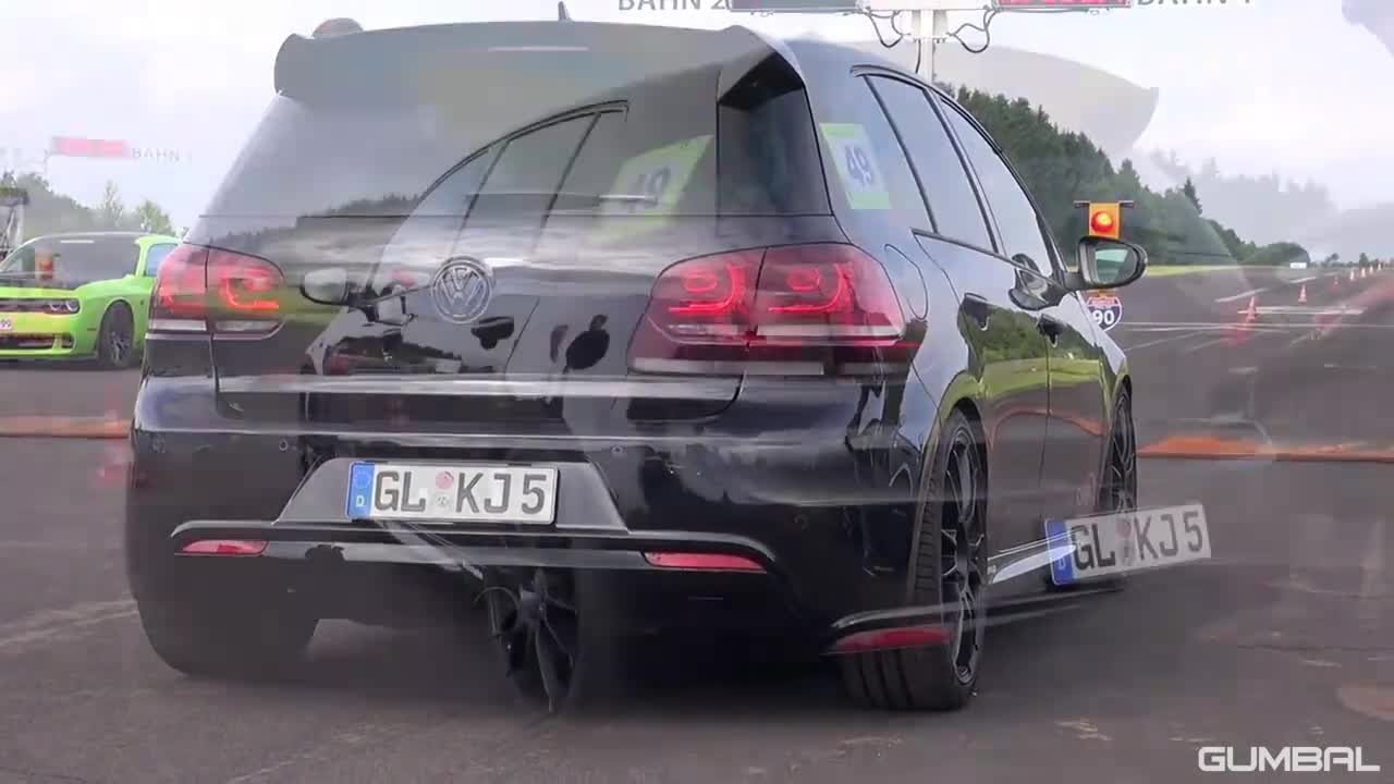 800匹爆改高尔夫R挑战奔驰SLS AMG，果然无敌了