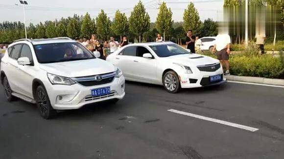 比亚迪宋与凯迪拉克XTS加速比赛，即使先起步也是不行啊！