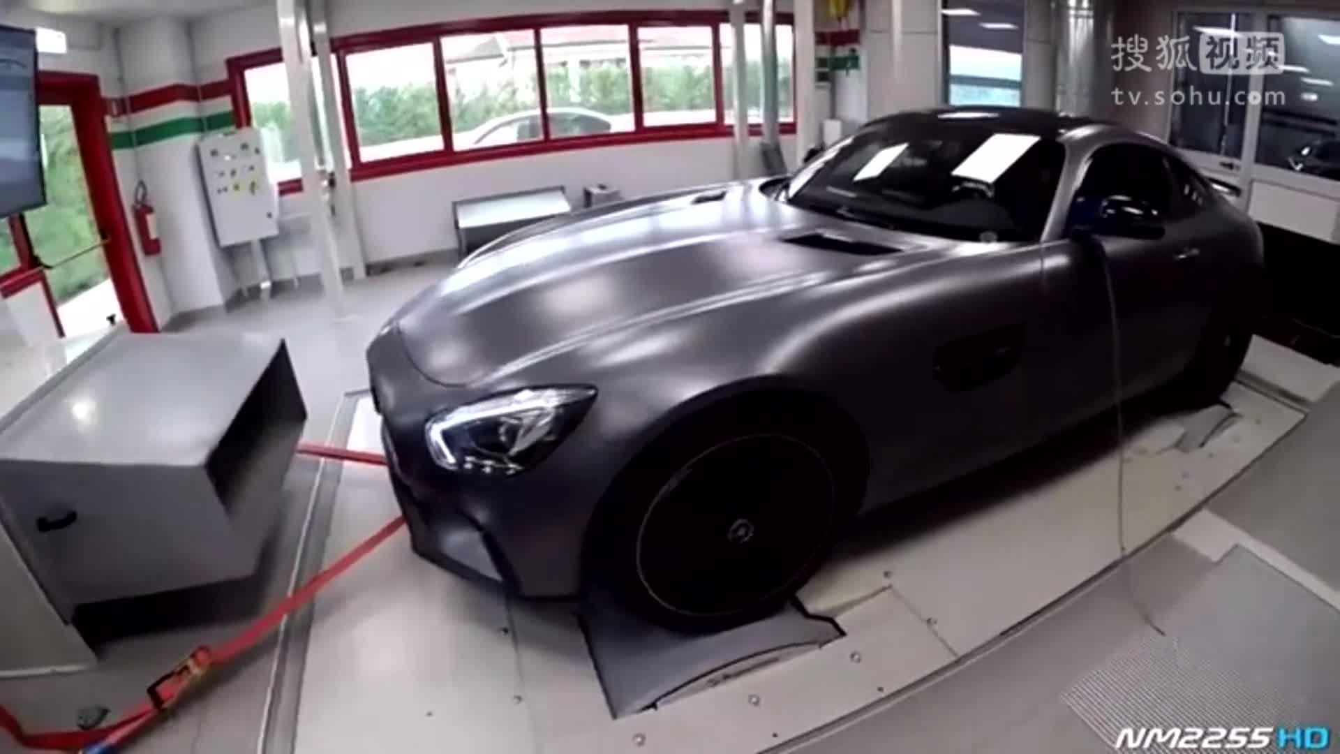 奔驰AMG GT马力机测试，绳子都快断了