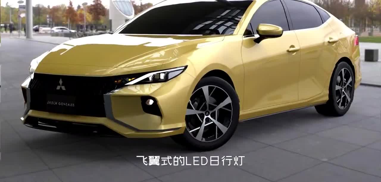 三菱全新轿车或亮相，家族X型前脸很运动，车尾不如长安逸动plus