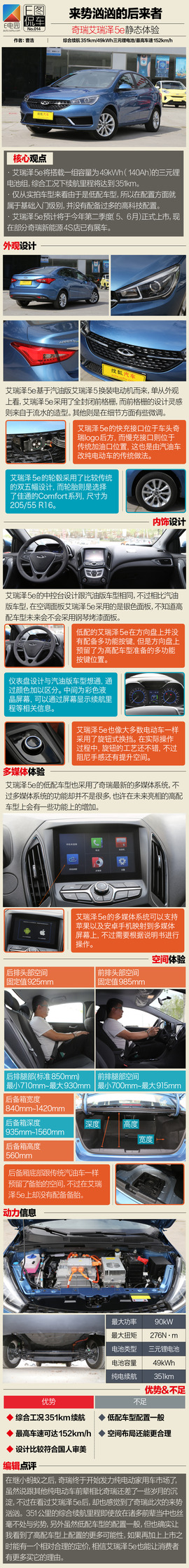 奇瑞新能源艾瑞泽5e静态体验