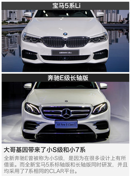 宝马5系Li对比奔驰E级