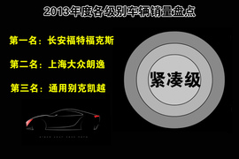 2013年度各级别车型销量盘点