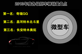 2013年度各级别车型销量盘点