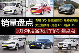 2013年度各级别车型销量盘点