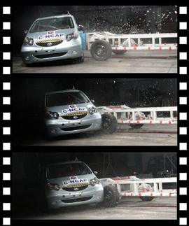 比亚迪F0现场碰撞试验报道