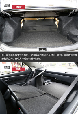 2014款丰田卡罗拉与雷凌对比