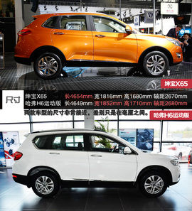 绅宝X65对比哈弗H6运动版车展图解