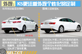 雪佛兰迈锐宝XL对比起亚全新K5