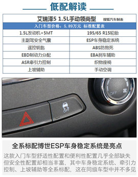 奇瑞艾瑞泽5全系导购