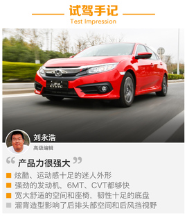 2016款东风本田第十代思域试驾图解