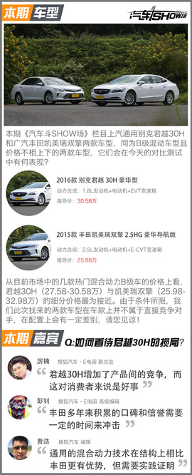 全网首测君越30H对比凯美瑞双擎